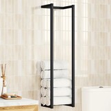 vidaXL Handdoekenrek 25x20x95 cm ijzer zwart