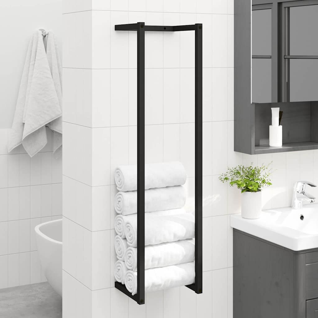 vidaXL Handdoekenrek 25x20x95 cm ijzer zwart