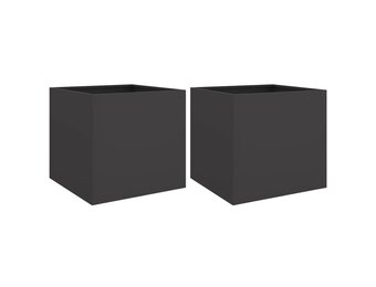 vidaXL Plantenbakken 2 st 49x47x46 cm staal zwart