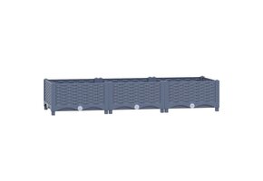 Plantenbak Verhoogd 120x40x23 cm Blauwgrijs Polypropyleen - 34% Korting