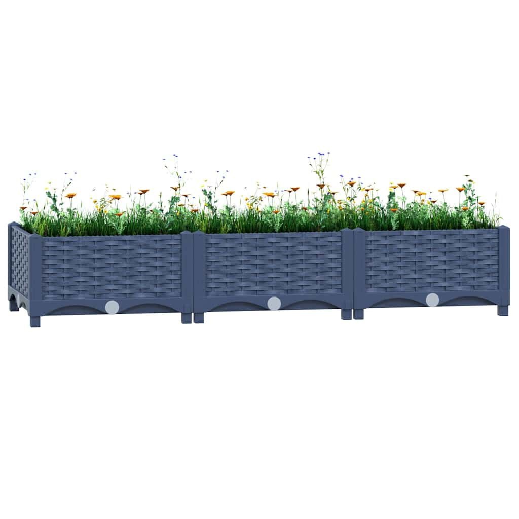 vidaXL Plantenbak verhoogd 120x40x23 cm polypropyleen