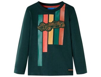 Kindershirt met lange mouwen 116 donkergroen