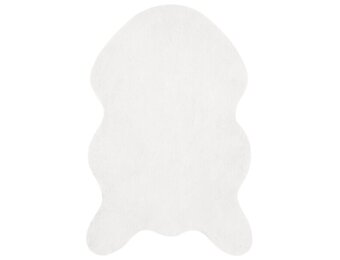 vidaXL Antislip vloerkleed van imitatie konijnenbont OLITE Wit