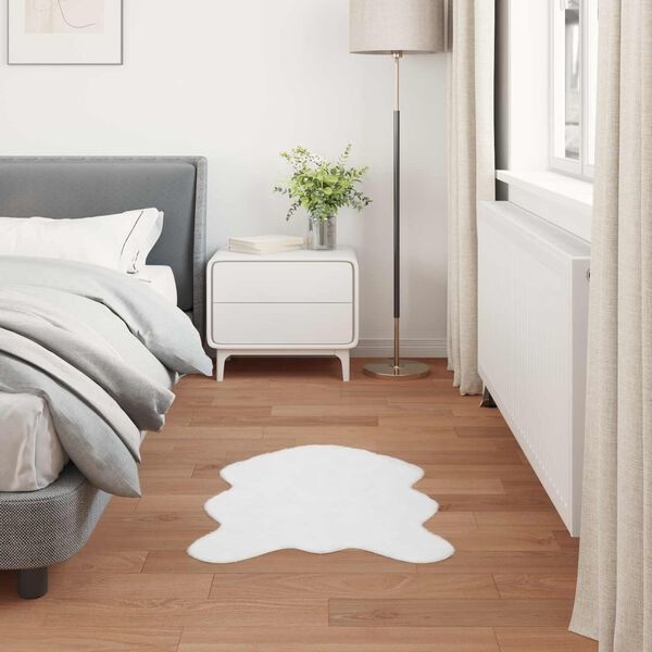 vidaXL Antislip vloerkleed van imitatie konijnenbont OLITE Wit