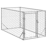 vidaXL Hondenkennel voor buiten met deur 2x1x1 m gegalvaniseerd staal