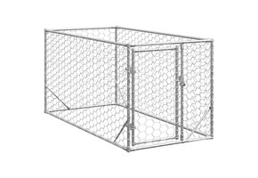 Hondenkennel Buiten - 2x1m Gegalvaniseerd Staal - 41% Korting