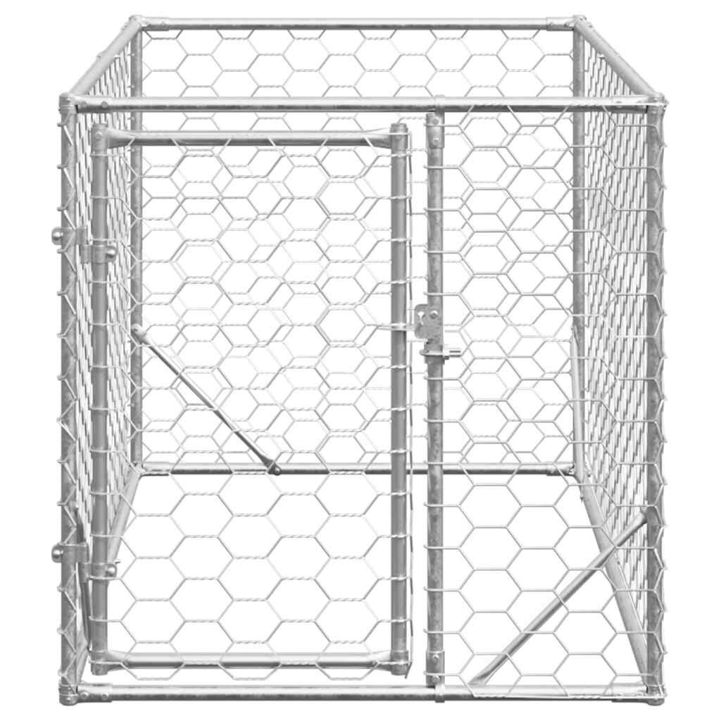 vidaXL Hondenkennel voor buiten met deur 2x1x1 m gegalvaniseerd staal