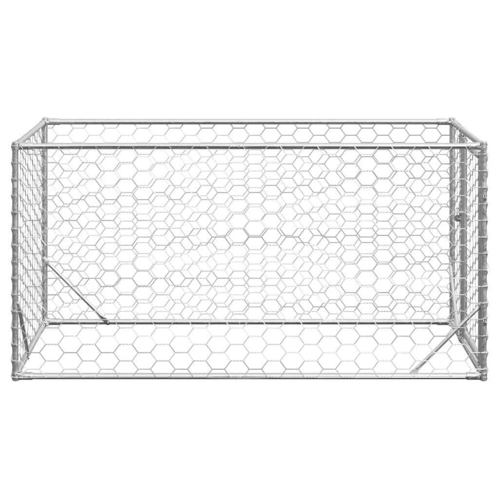 vidaXL Hondenkennel voor buiten met deur 2x1x1 m gegalvaniseerd staal