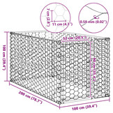 vidaXL Hondenkennel voor buiten met deur 2x1x1 m gegalvaniseerd staal