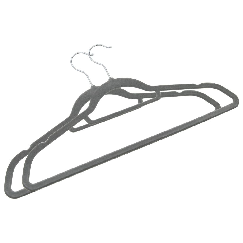 vidaXL Kledinghangerset Antislip Fluweel Grijs 50 Stuks - 33% Korting