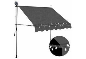 Uittrekbare Luifel met LED 100 cm Antraciet - 41% Korting