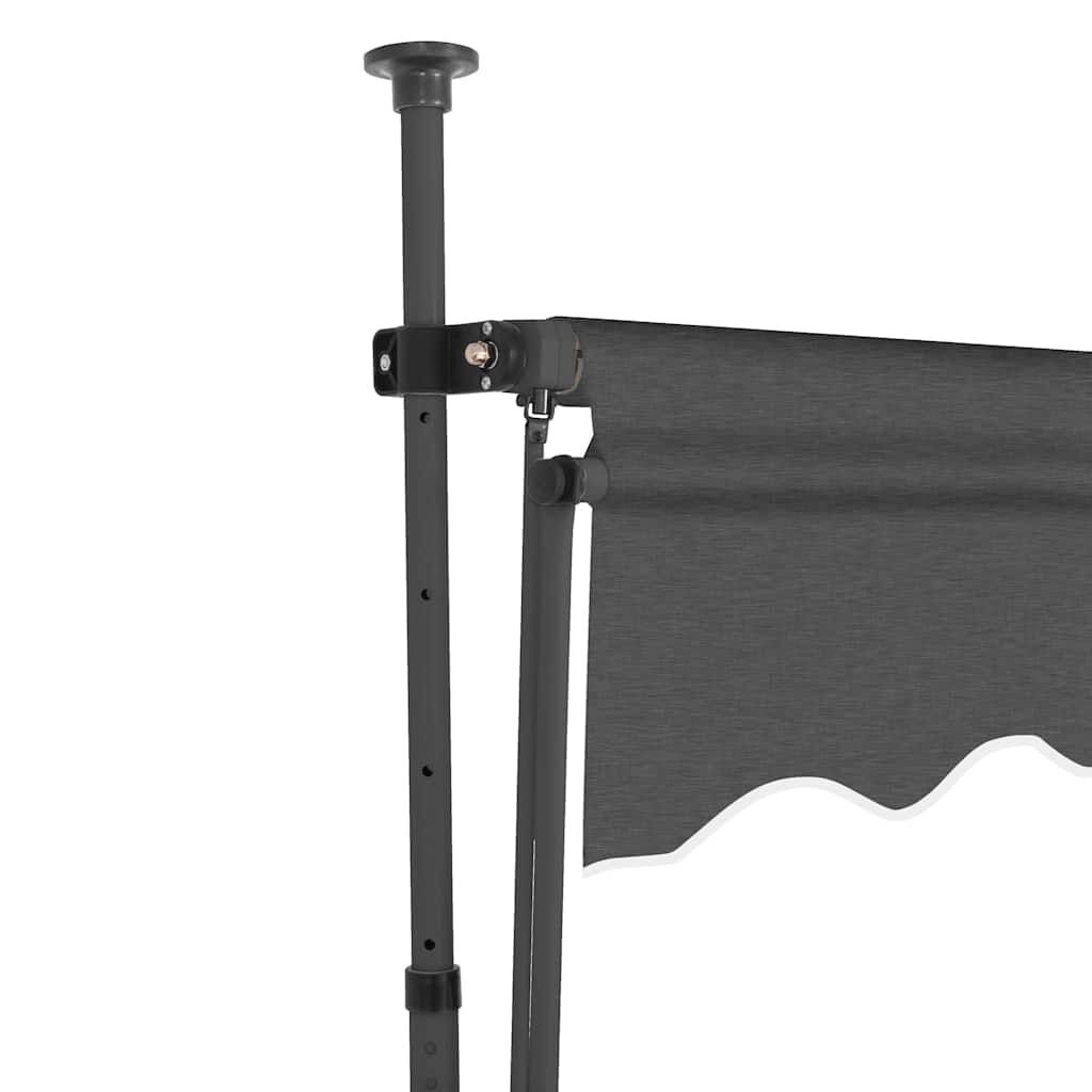vidaXL Luifel handmatig uitschuifbaar met LED 100 cm antracietkleurig