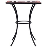 vidaXL Bistrotafel mozaïek 60 cm keramiek terracottakleurig en wit