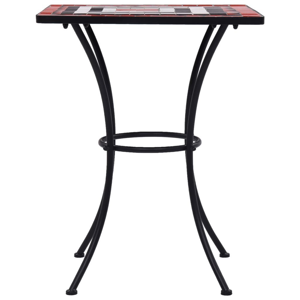 vidaXL Bistrotafel mozaïek 60 cm keramiek terracottakleurig en wit