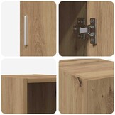 vidaXL Wandkast artisanaal eikenkleurig 30 x 42.5 x 40 cm Bewerkt hout