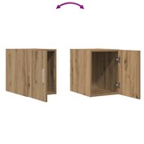 vidaXL Wandkast artisanaal eikenkleurig 30 x 42.5 x 40 cm Bewerkt hout