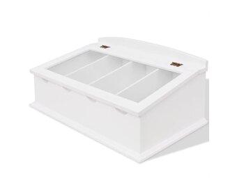 vidaXL Besteklade MDF wit barok stijl
