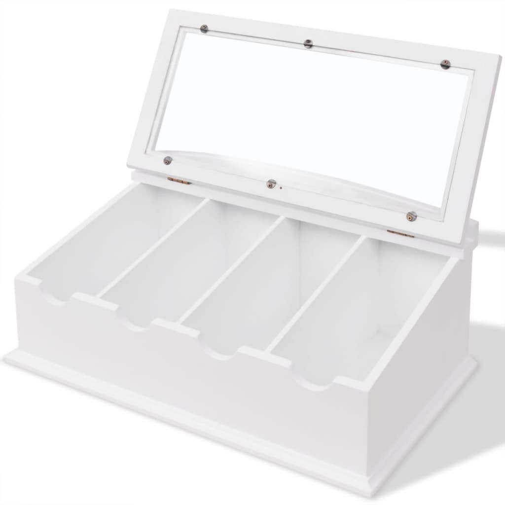 vidaXL Besteklade MDF wit barok stijl
