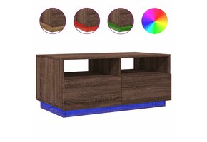 Salontafel met LED-verlichting, 59% Korting, Bruin Eikenkleur