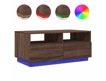 vidaXL Salontafel met LED-verlichting 90x49x40 cm bruin eikenkleur