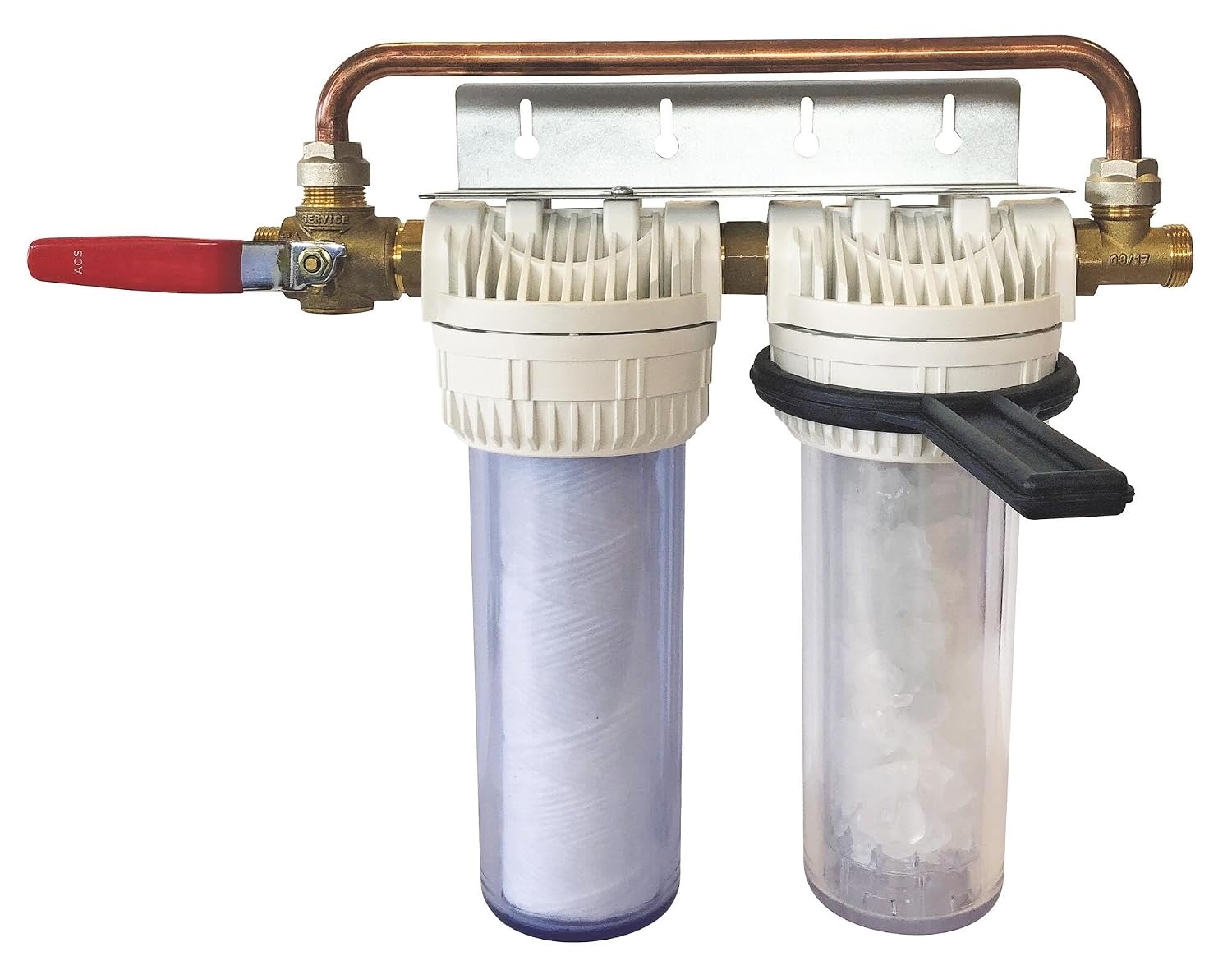 Aquawater Dubbel Filterstation met Anti-Kalk en Anti-Corrosie Cartridges