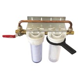Aquawater Dubbel Filterstation met Anti-Kalk en Anti-Corrosie Cartridges