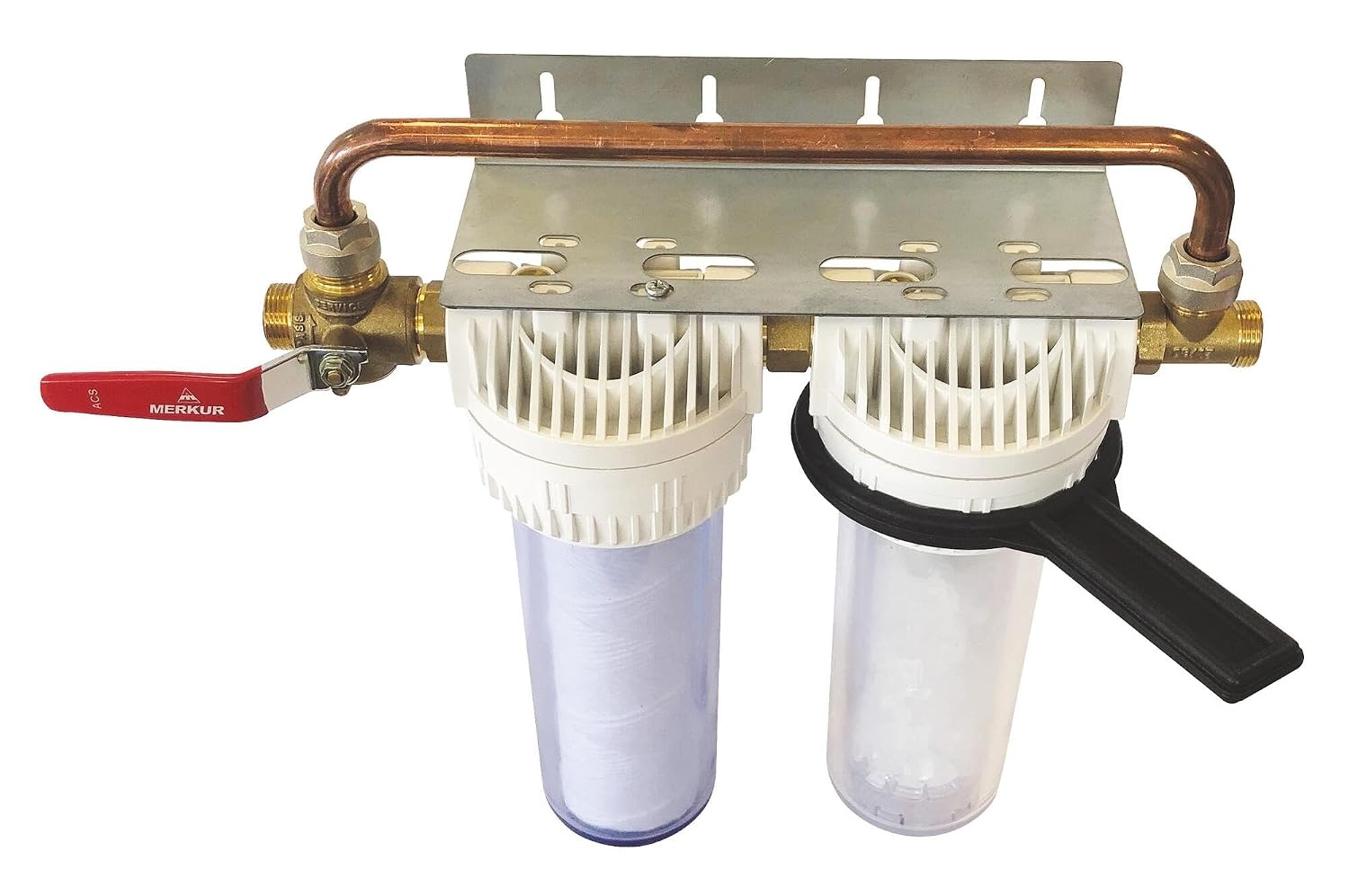 Aquawater Dubbel Filterstation met Anti-Kalk en Anti-Corrosie Cartridges