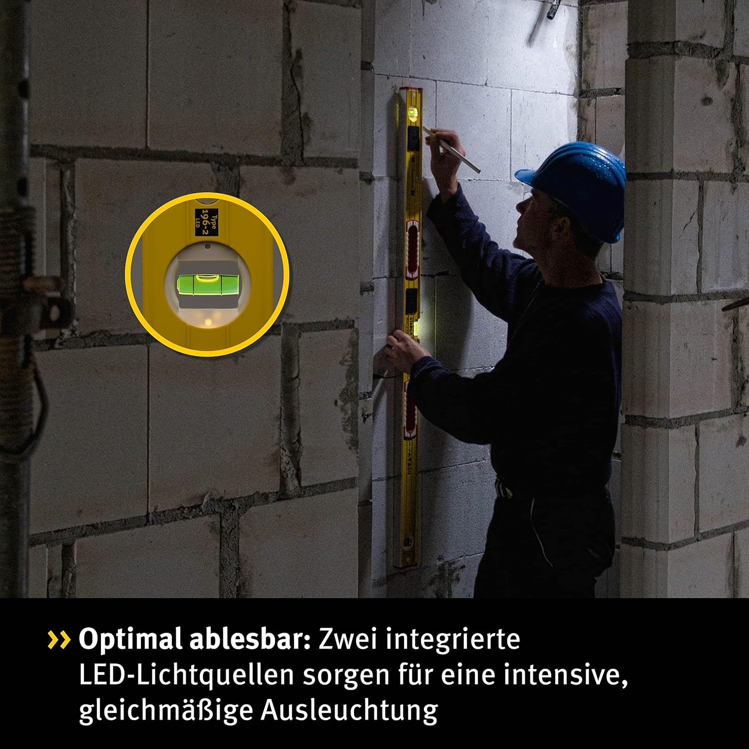 Stabila 196-2 LED Waterpas 60 cm geel