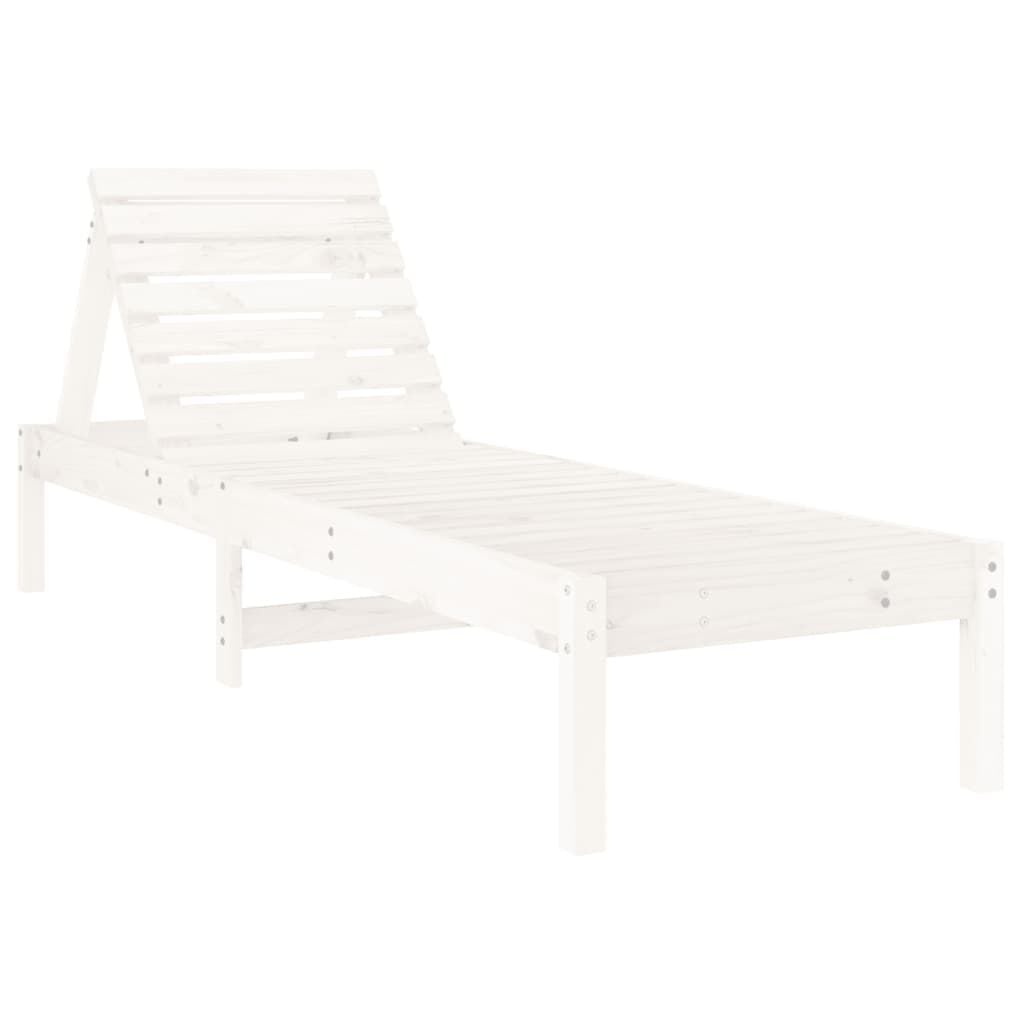 vidaXL Ligstoel 199,5x60x74 cm massief grenenhout wit