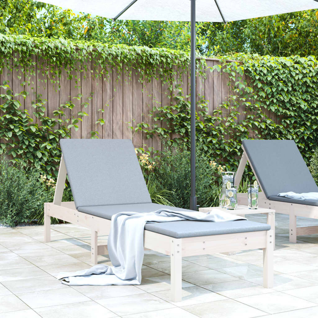vidaXL Ligstoel 199,5x60x74 cm massief grenenhout wit