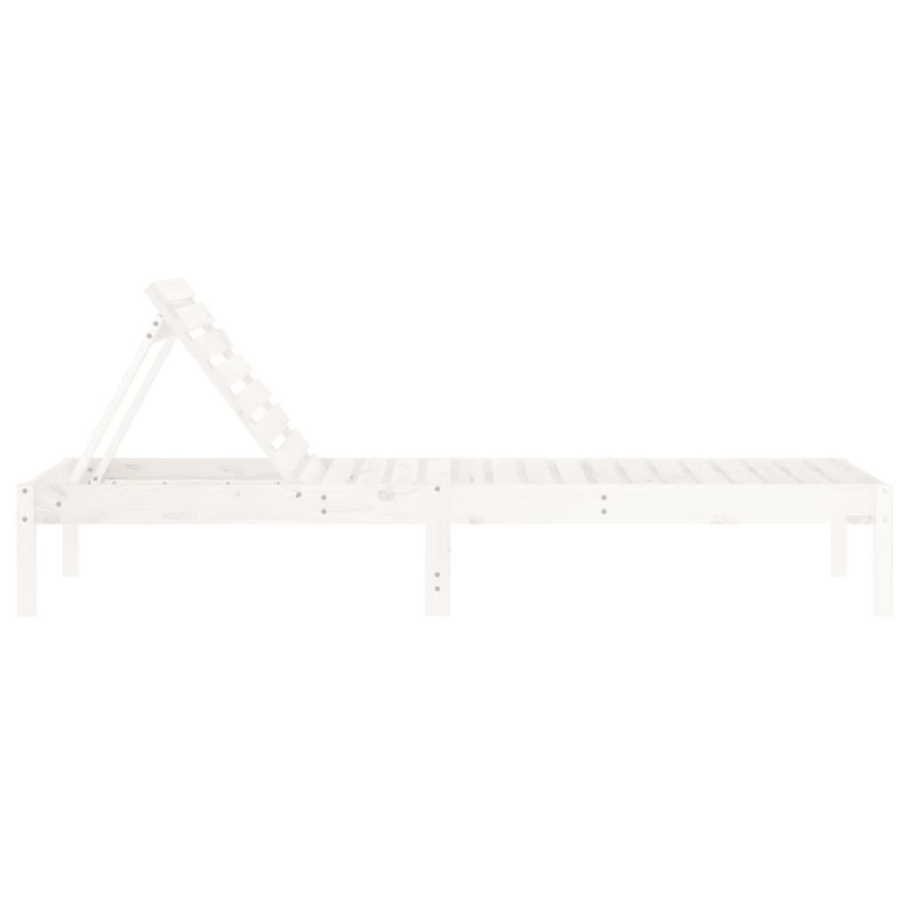 vidaXL Ligstoel 199,5x60x74 cm massief grenenhout wit