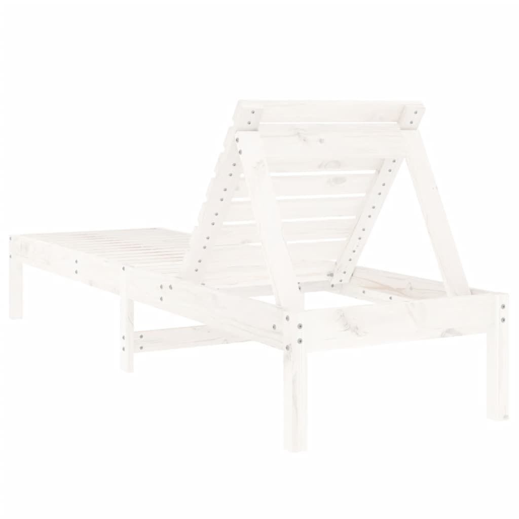 vidaXL Ligstoel 199,5x60x74 cm massief grenenhout wit