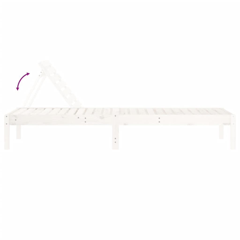 vidaXL Ligstoel 199,5x60x74 cm massief grenenhout wit