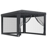 vidaXL Partytent met 4 mesh zijwanden 3x4 m HDPE antracietkleurig