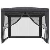 vidaXL Partytent met 4 mesh zijwanden 3x4 m HDPE antracietkleurig