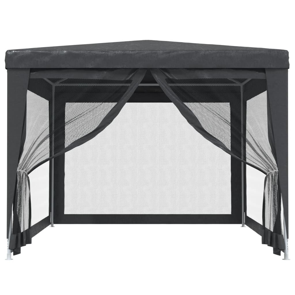 vidaXL Partytent met 4 mesh zijwanden 3x4 m HDPE antracietkleurig