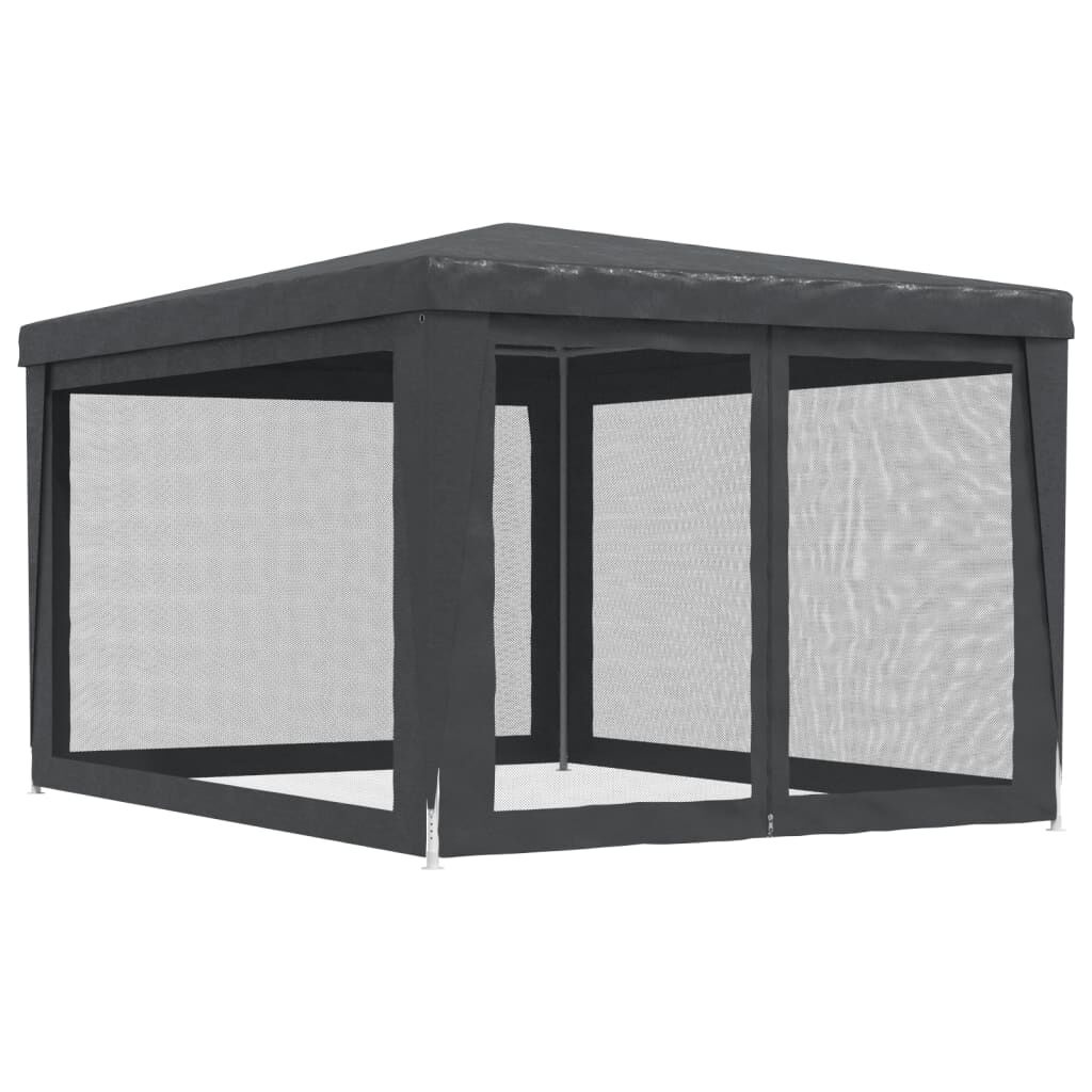 vidaXL Partytent met 4 mesh zijwanden 3x4 m HDPE antracietkleurig