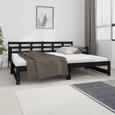 vidaXL Slaapbank Massief Grenenhout Zwart 59% Korting