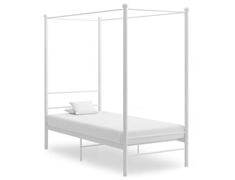 vidaXL Hemelbedframe metaal wit 90x200 cm