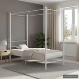 vidaXL Hemelbedframe metaal wit 90x200 cm
