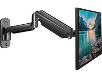 suptek Monitor Muurbeugel voor 13-32 inch Schermen, Zwart, Gasveer met Kantel- en Draaifunctie