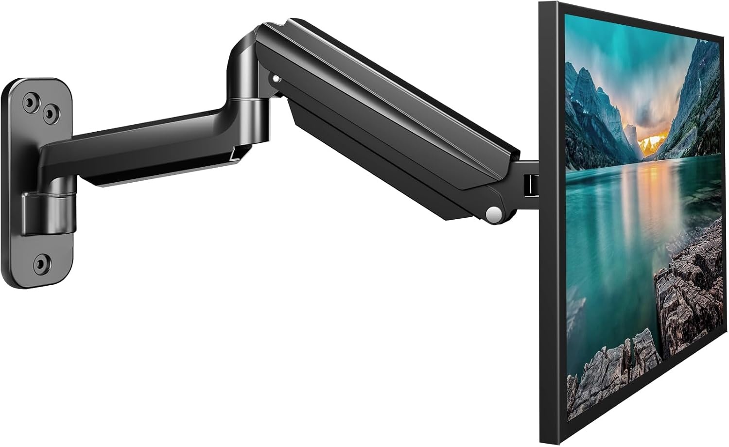 suptek Monitor Muurbeugel voor 13-32 inch Schermen, Zwart, Gasveer met Kantel- en Draaifunctie