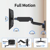 suptek Monitor Muurbeugel voor 13-32 inch Schermen, Zwart, Gasveer met Kantel- en Draaifunctie
