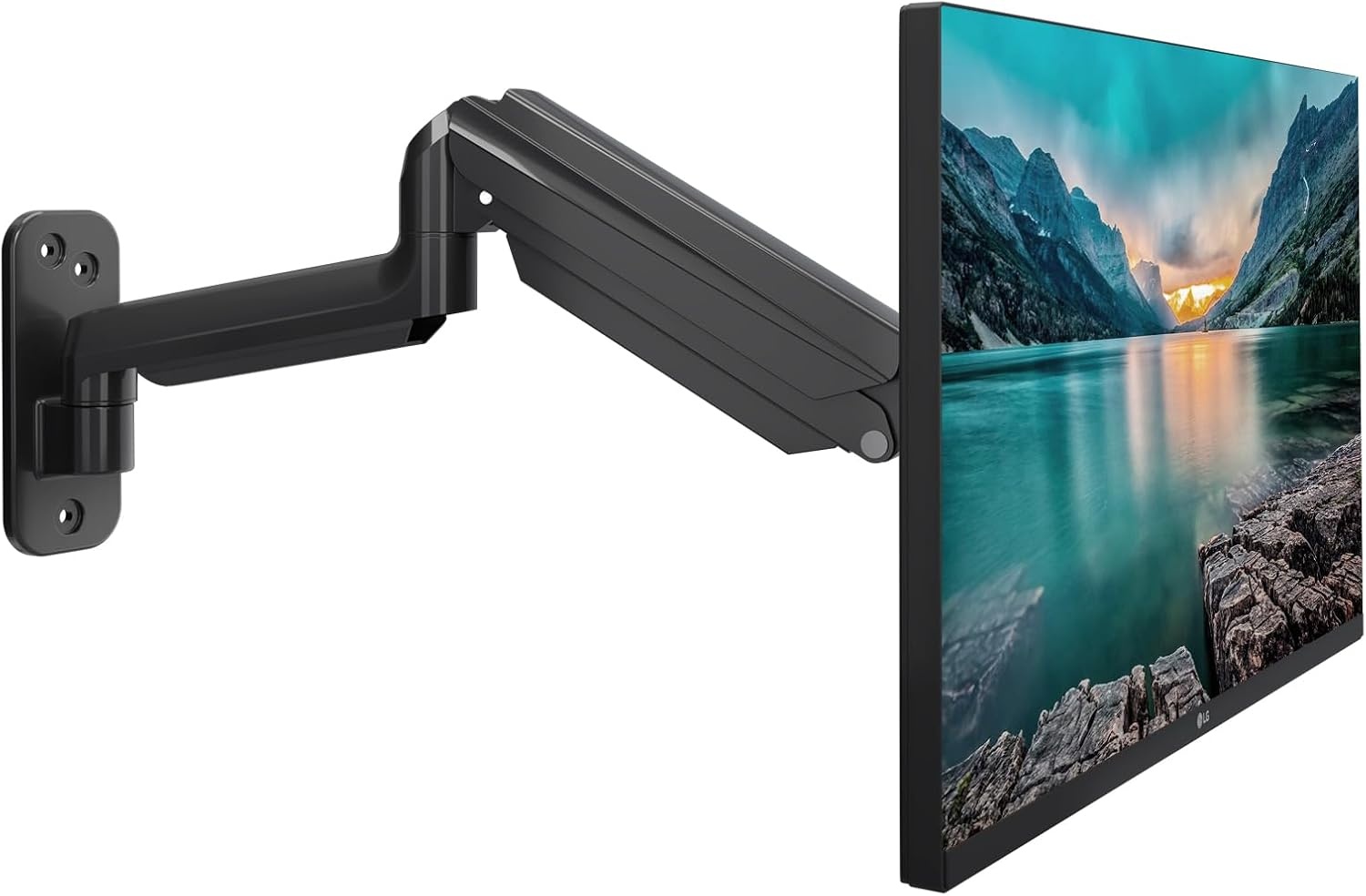 suptek Monitor Muurbeugel voor 13-32 inch Schermen, Zwart, Gasveer met Kantel- en Draaifunctie