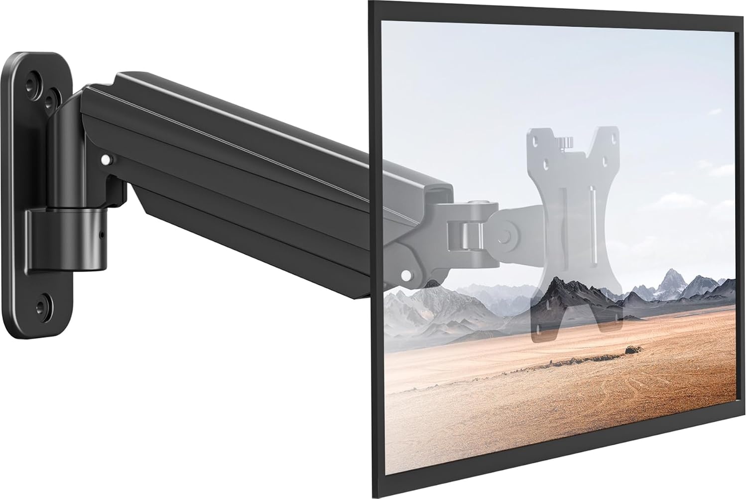 suptek Monitor Muurbeugel voor 13-32 inch Schermen, Zwart, Gasveer met Kantel- en Draaifunctie