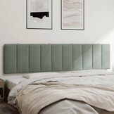 vidaXL Hoofdbordkussen "Hanko" 200 cm velvet lichtgrijs