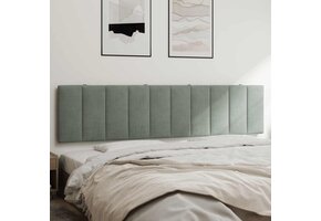 vidaXL Hanko Hoofdbordkussen Velvet Lichtgrijs 200cm - 41% Korting!