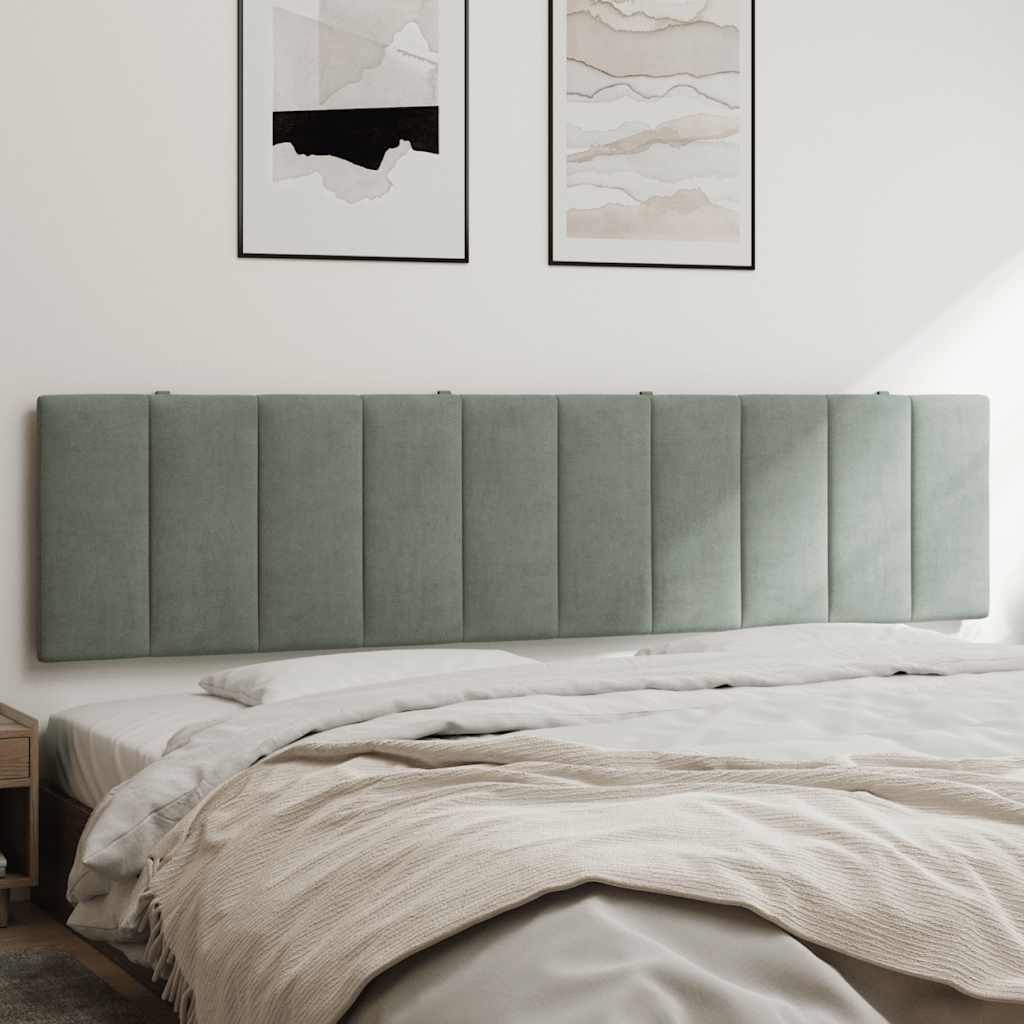 vidaXL Hoofdbordkussen "Hanko" 200 cm velvet lichtgrijs