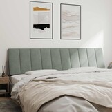vidaXL Hoofdbordkussen "Hanko" 200 cm velvet lichtgrijs