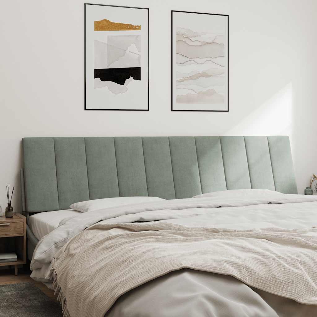 vidaXL Hoofdbordkussen "Hanko" 200 cm velvet lichtgrijs